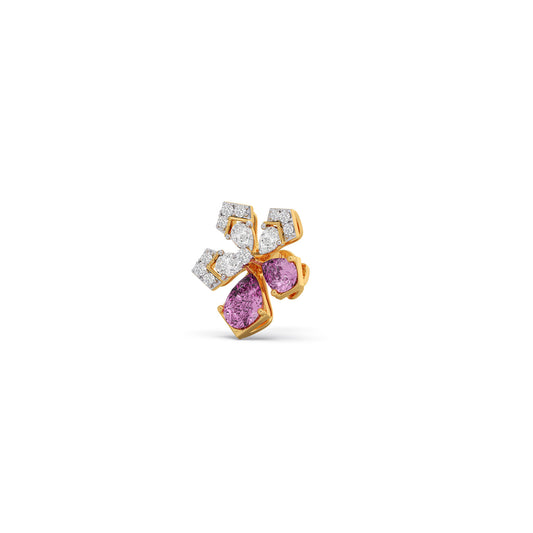 Flora Teardrop Diamond Stud Earrings - Yellow