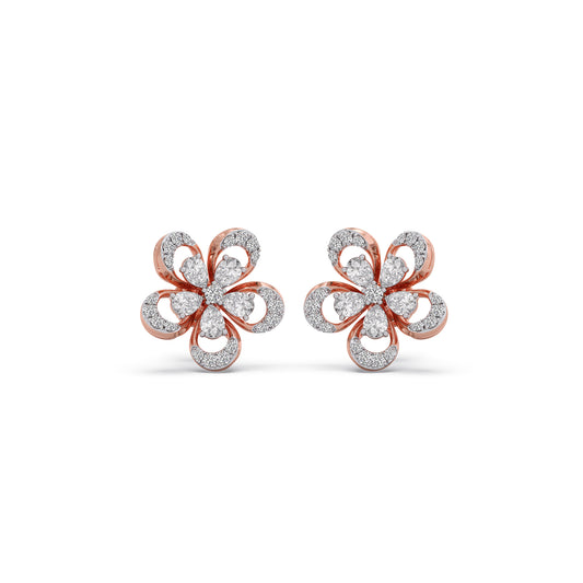 Eterna Bloom Diamond Studs Earrings - Rose