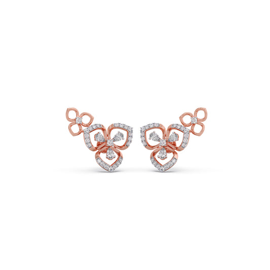 Petalique Teardrop Diamond Earrings - Rose