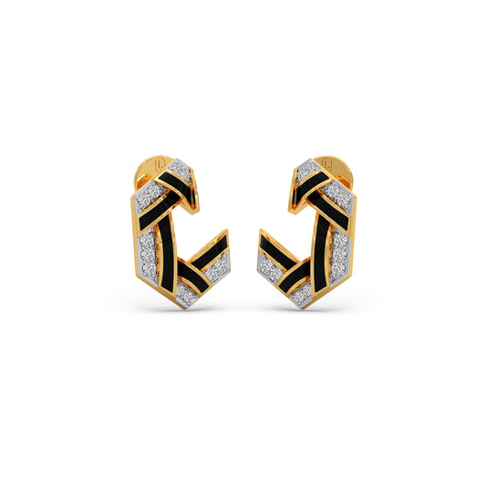 Hexora-enamel Stellar Diamond Earrings - Yellow
