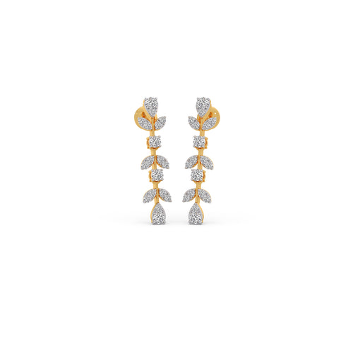 Flora Linear Diamond Drop Earrings