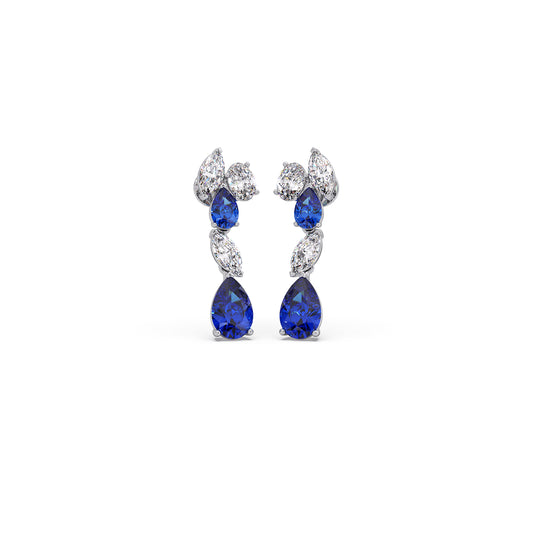 Pendeloque Gemstone Drop Earrings - White
