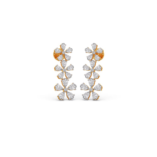 4.13 ct Frost Bloom Diamond Earrings