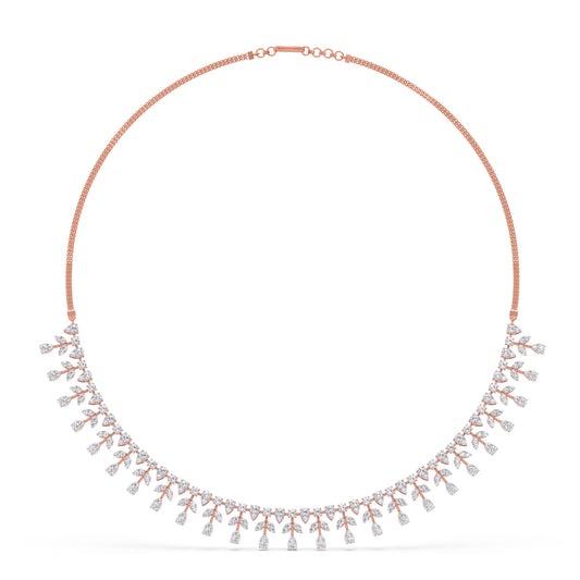 Flora Pear Drop Diamond Necklace - Rose
