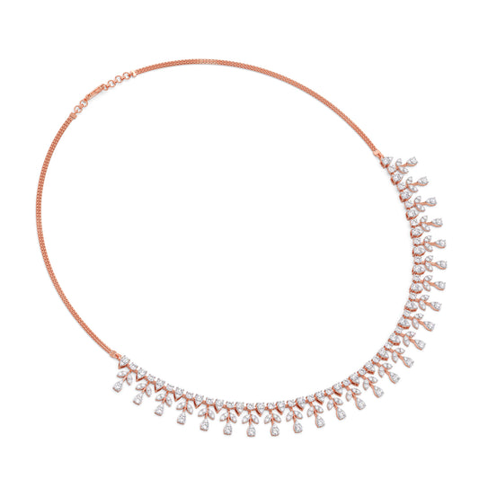 Flora Pear Drop Diamond Necklace - Rose