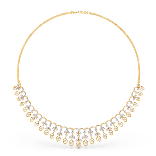 Dewdrop Leaf Diamond Necklace