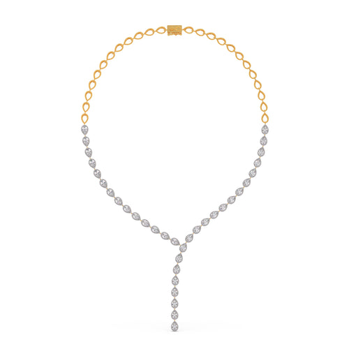 Lariat Teardrop Diamond Necklace