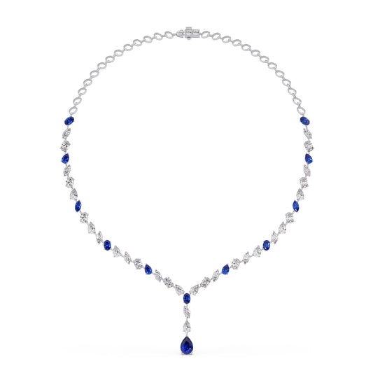 Pendeloque Gemstone Drop Necklace - White