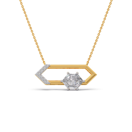 0.81 ct Glacier Hexa Solitaire Chain Necklace - Yellow