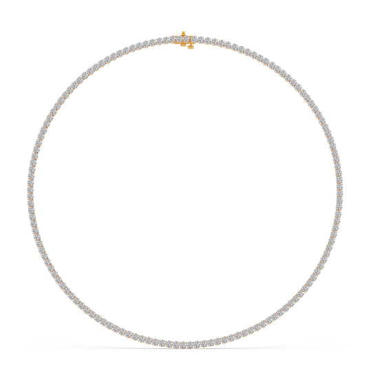 12.48 ct Majestic Round Diamond Tennis Necklace - Yellow