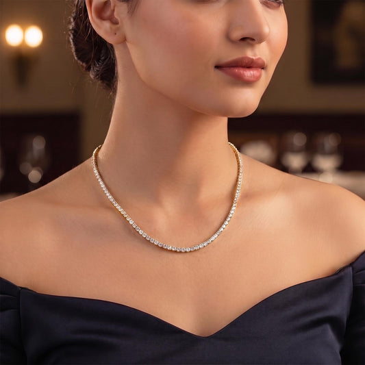 12.48 ct Majestic Round Diamond Tennis Necklace - MQ_AI