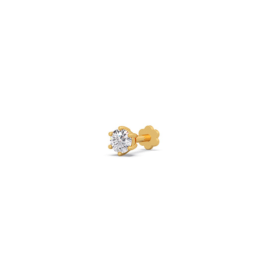 Classic Round Diamond Nosepin - Yellow