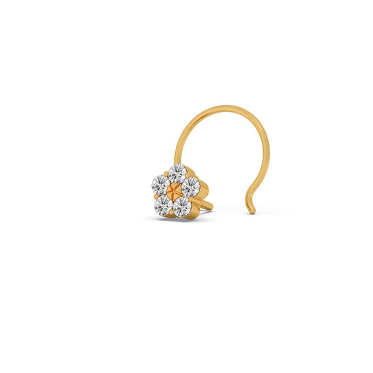 Graceful Round Diamond Nosepin - Yellow