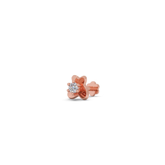Dazzling Round Diamond Nosepin - Rose