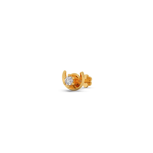 Moonbeam Round Diamond Nosepin - Yellow