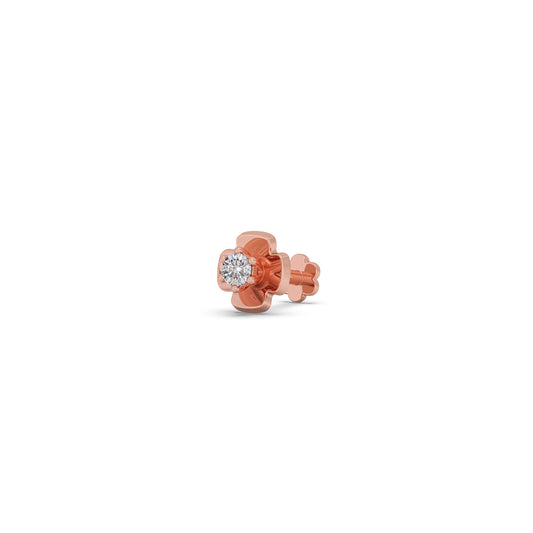 Bloom Round Diamond Nosepin - Rose