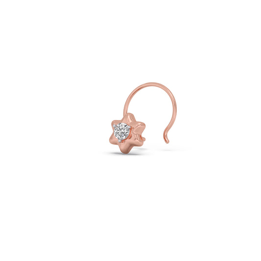 Stellar Round Diamond Nosepin - Rose