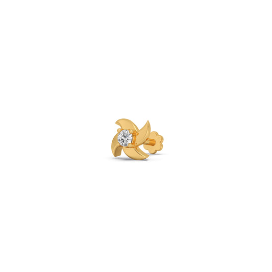 Twirl Round Diamond Nosepin - Yellow