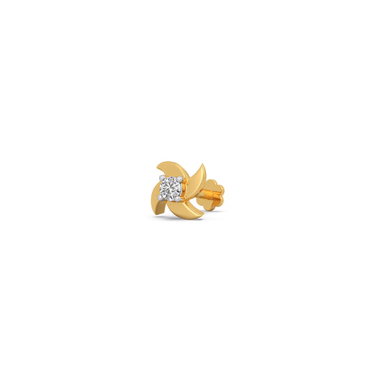 Twirl Round Diamond Nosepin - Yellow