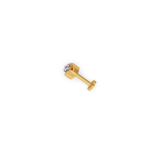 Aura Round Diamond Nosepin - Yellow