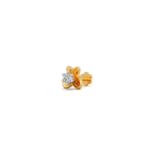 Dazzling Round Diamond Nosepin - Yellow