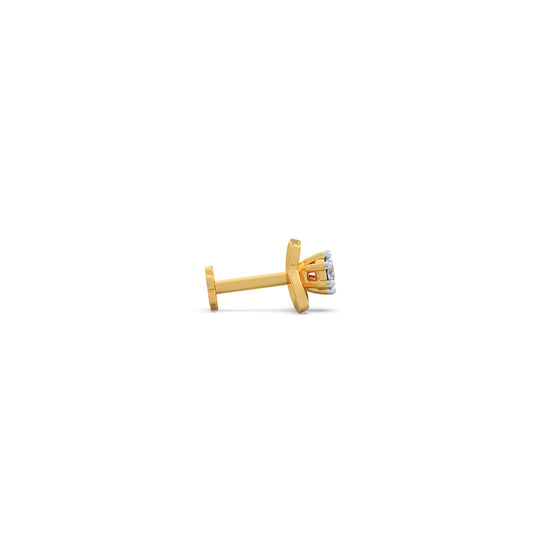 Dazzling Round Diamond Nosepin - Yellow
