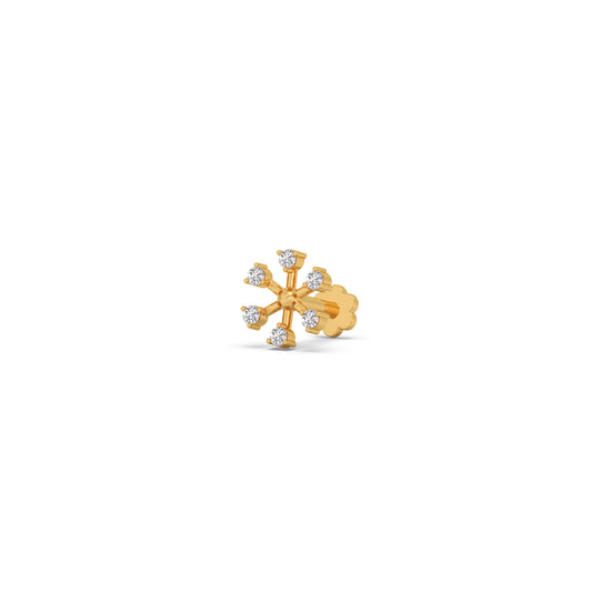 Petal Round Diamond Nosepin - Yellow
