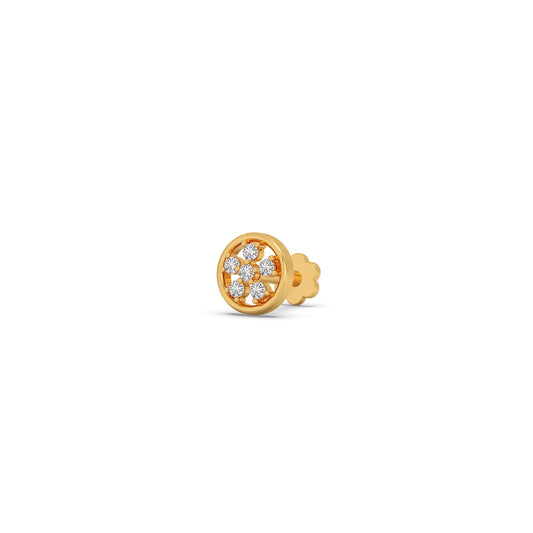 Cluster Round Diamond Nosepin - Yellow