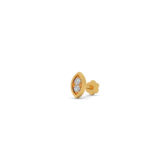Leaflet Round Diamond Nosepin - Yellow