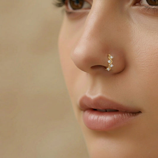 Gold-Wave Diamond Nose-Bali - MQ_AI