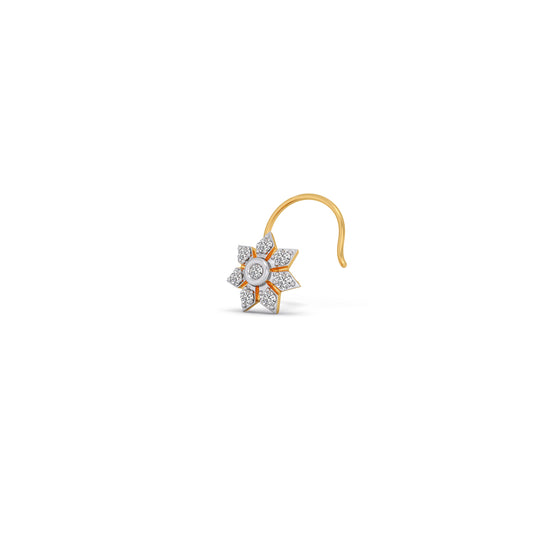 Corolla Round Diamond Nosepin - Yellow