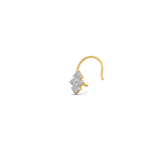 Diagonal Round Diamond Nosepin - Yellow