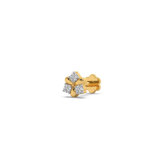 Spark Bloom Diamond Nose Pin - Yellow