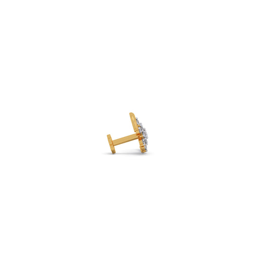 Dewdrop Blossom Diamond Nosepin - Yellow