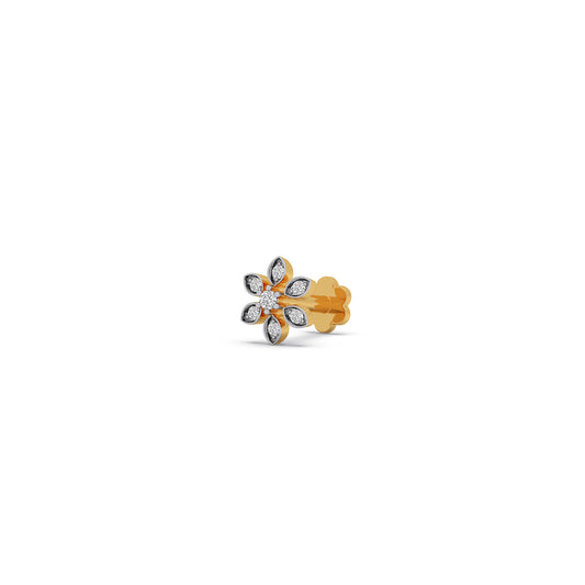 Glacier Floret Diamond Nose Pin - Yellow