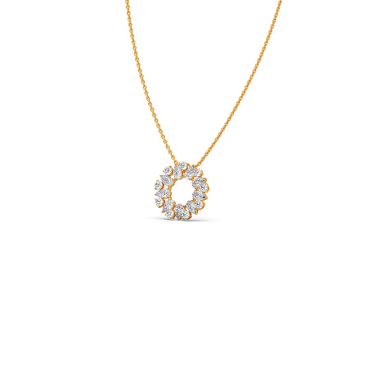 Floral Wreath Diamond Pendant Necklace - Yellow