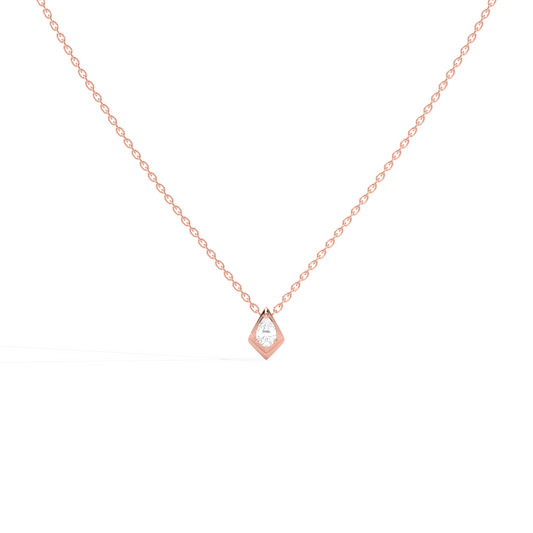 Luminous Pear Classic Solitaire Pendant - Rose
