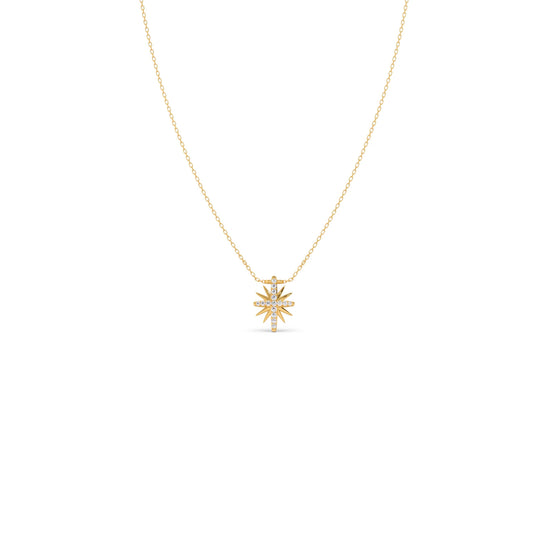 Round Diamond Crossfire Pendant - Yellow