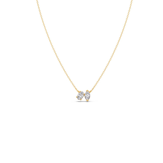 Marquise & Oval  Diamond Toi et Moi Pendant - Yellow