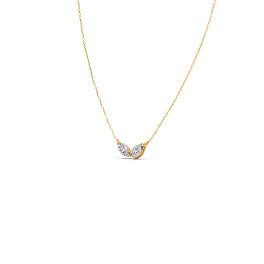 0.99ct Marquise & Oval  Diamond Toi et Moi Pendant - Yellow