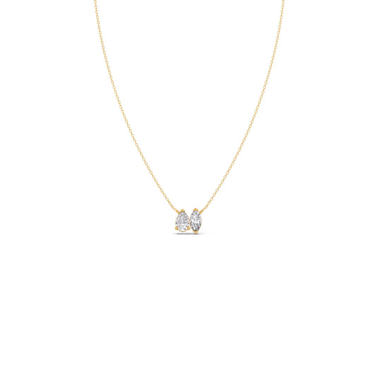 1.13ct Marquise & Pear Diamond Toi et Moi Pendant - Yellow
