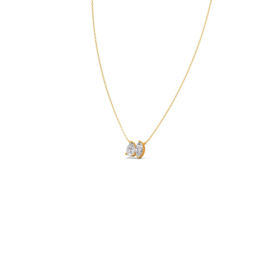 1.13ct Marquise & Pear Diamond Toi et Moi Pendant - Yellow
