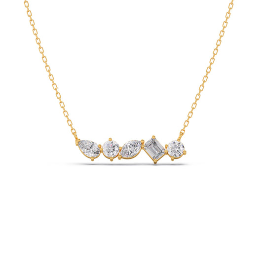 Fancy-Cut Diamond Bar Pendant - Yellow