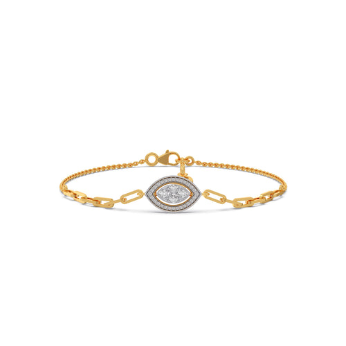 Cathedral Halo Marquise Chain Bracelet