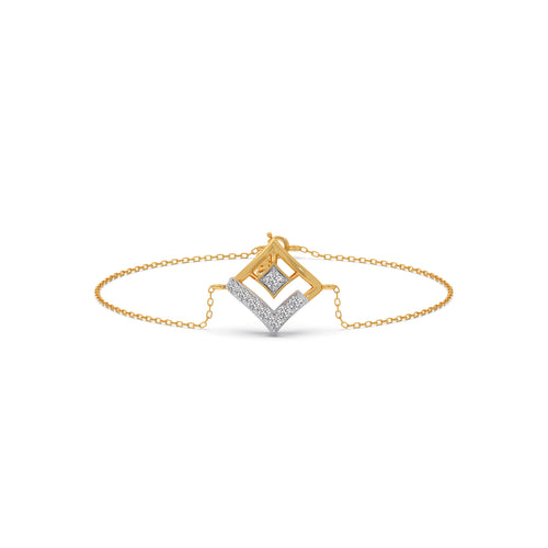 Rhombus Sparkle Diamond Chain Bracelet