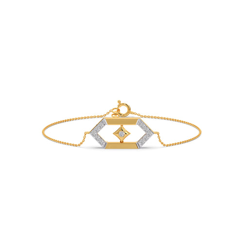 Flutter Diamond Hex Link Chain Bracelet