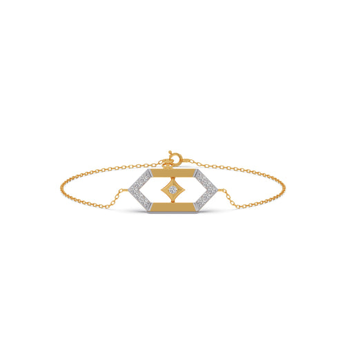 Flutter Diamond Hex Link Chain Bracelet