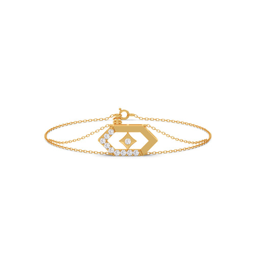 Six-Sided Glamour Diamond Chain Bracelet
