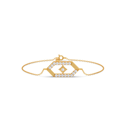Hexa-Core Diamond Chain Bracelet - Yellow