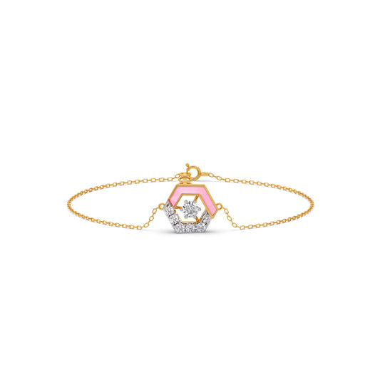 Cotton Candy Hexagon Diamond Bracelet - Yellow